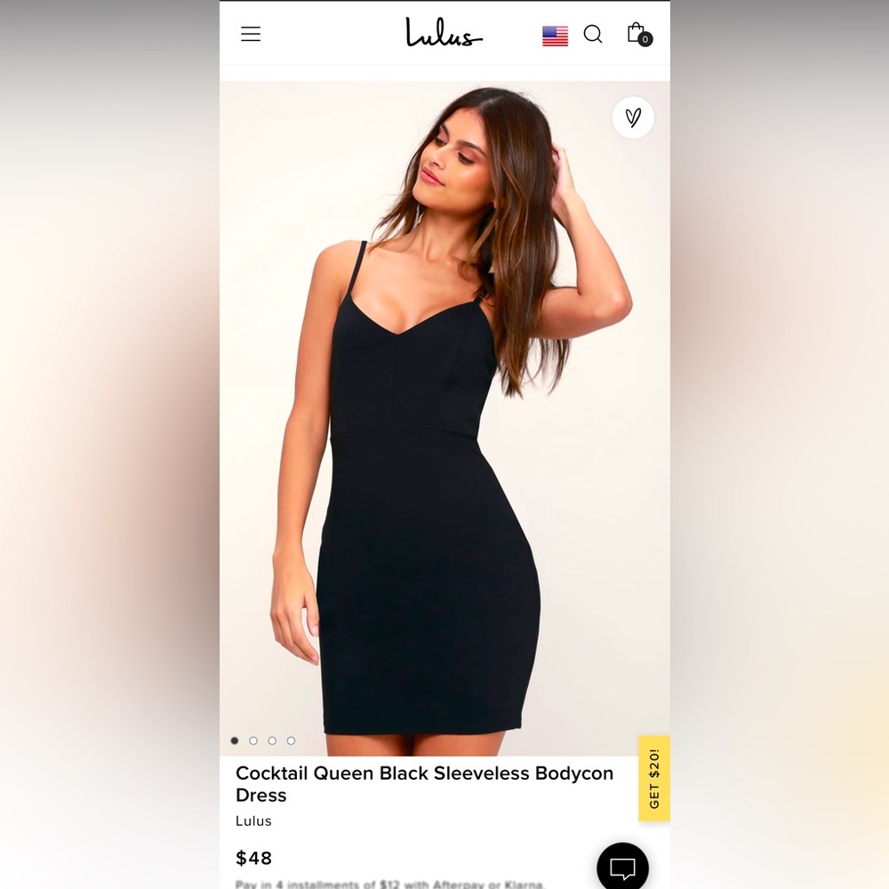 Lulus | Cocktail Queen Black Sleeveless Bodycon Dress (size S)